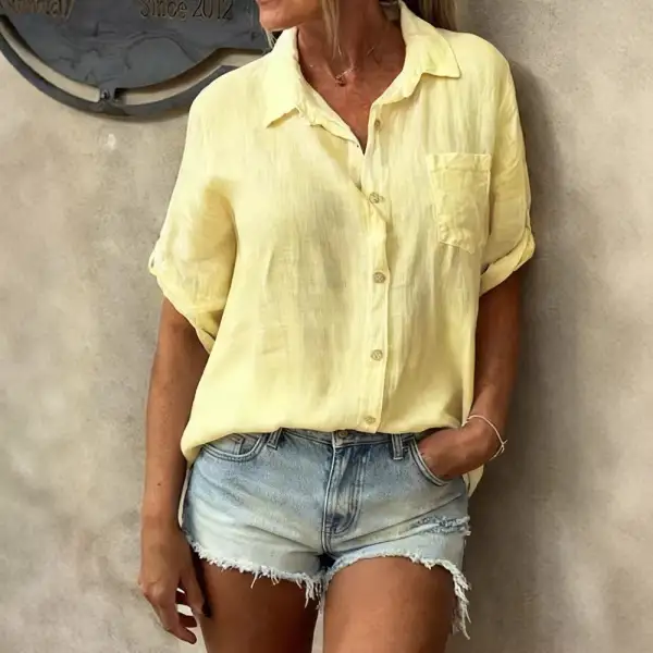 Relaxed Short Sleeve Blouse