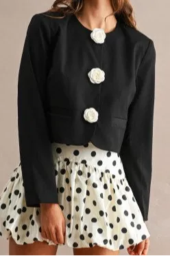 Everyday Layering White Flower Jacket