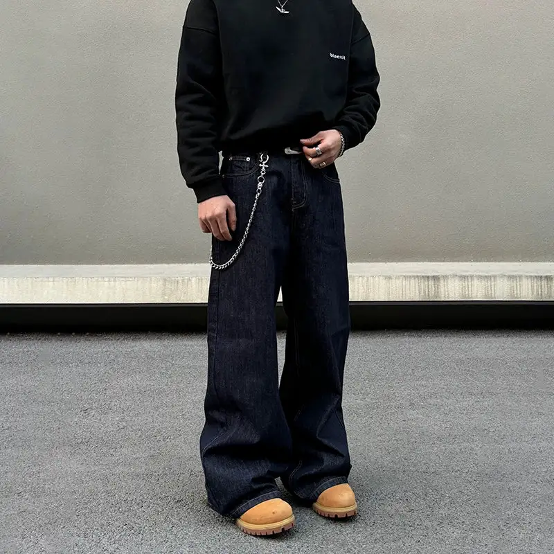 Straight-Leg Washed Zip-Detail Jeans