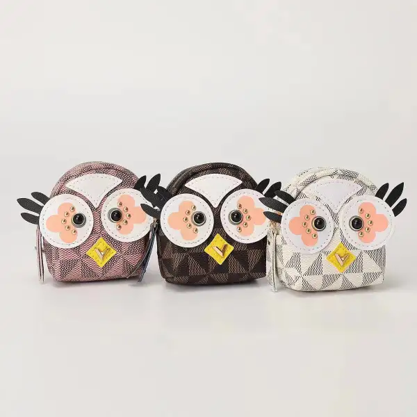 Cartoon Owl Keychain Pouch Mini Wallet Portable Storage Bag