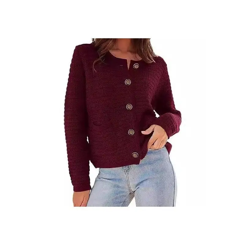 Women's Knit Round-Neck Cardigan