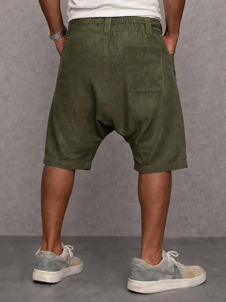 Casual Cotton Drop Crotch Harem Shorts