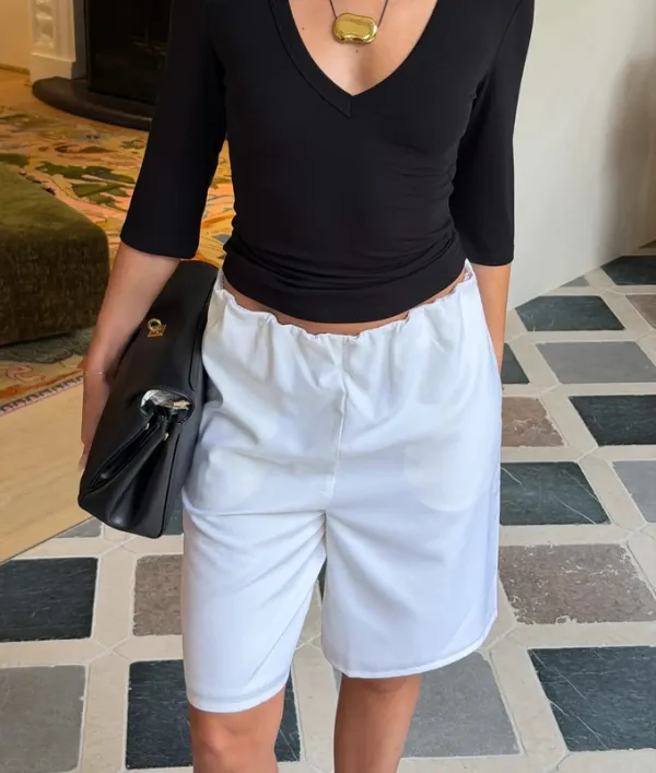 Ivory Tailored Bermuda Shorts