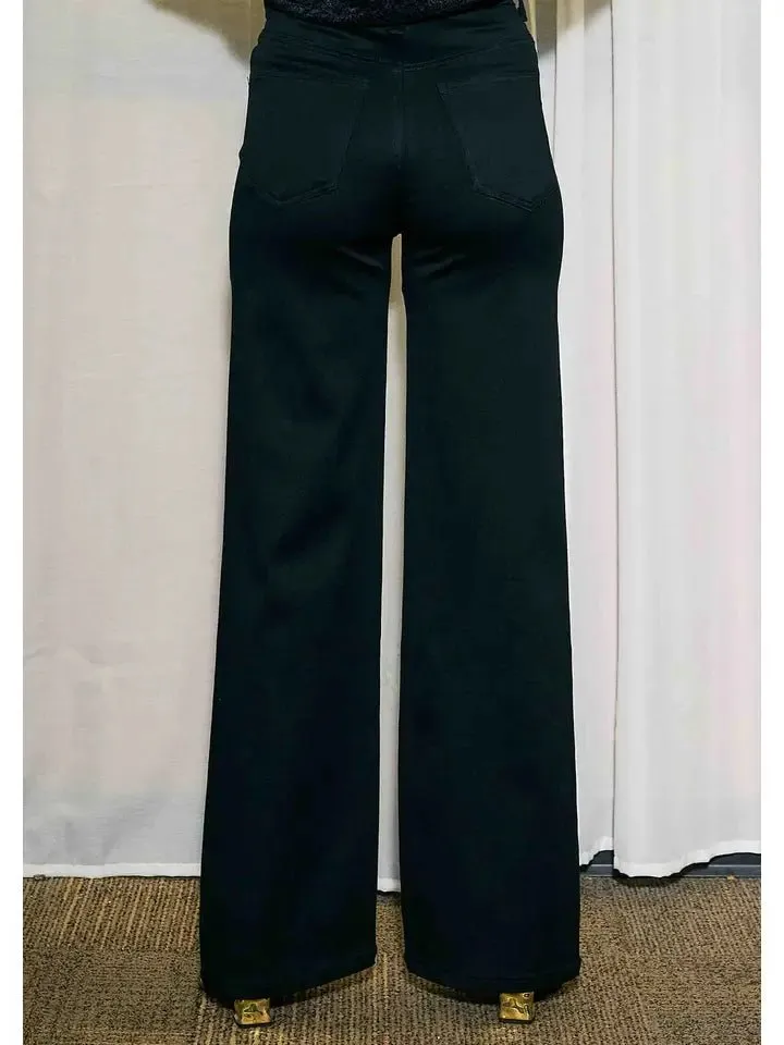 Lace Detail Relaxed Straight Jeans
