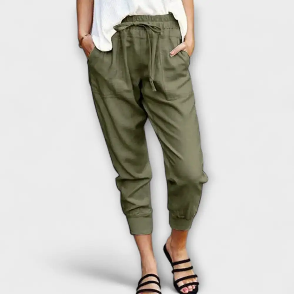 Linen Cotton Blend Lightweight Trousers