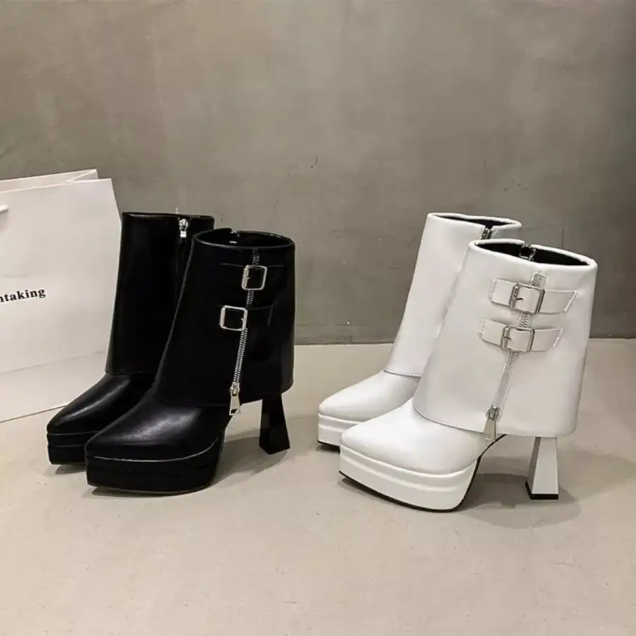 Point Toe High Heels Boots