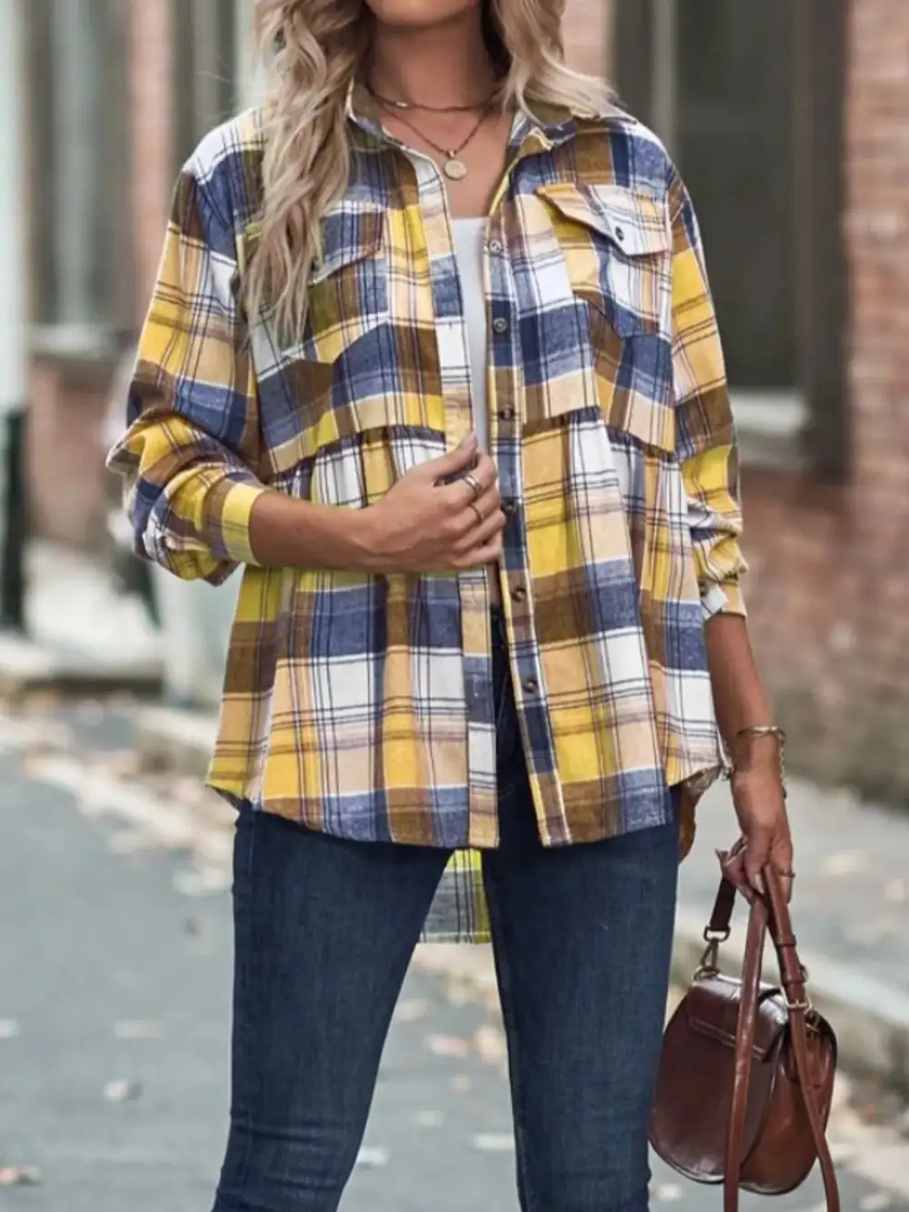 Everyday Plaid Button Down Long Sleeve Shirt