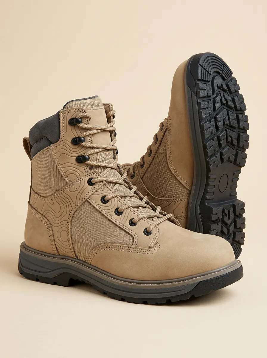 Topographic Printed Work Boots