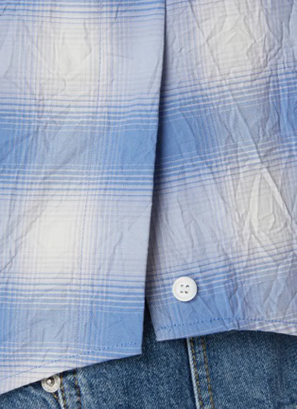 Classic Simple Versatile Blue And White Plaid Shirt