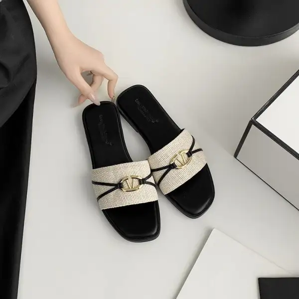 Slip On Flat Sole Slide Sandals