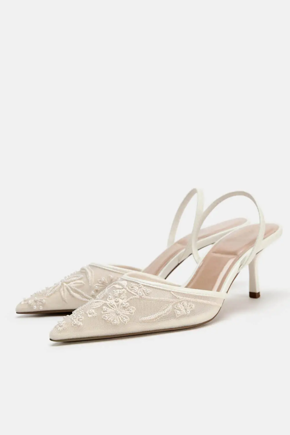 Bridal Beaded Embroidered Mesh Pointed
