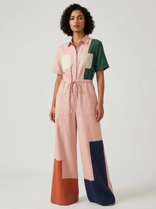 Women's Sierra Patchwork Colorblock Graphic Jumpsuit