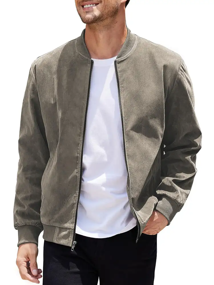Vintage Suede Bomber Jacket