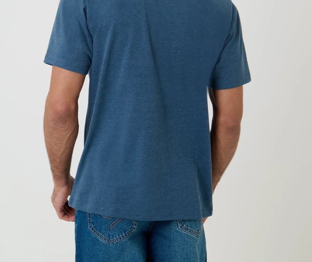Men's Blue Heather Peached Crewneck T-Shirt