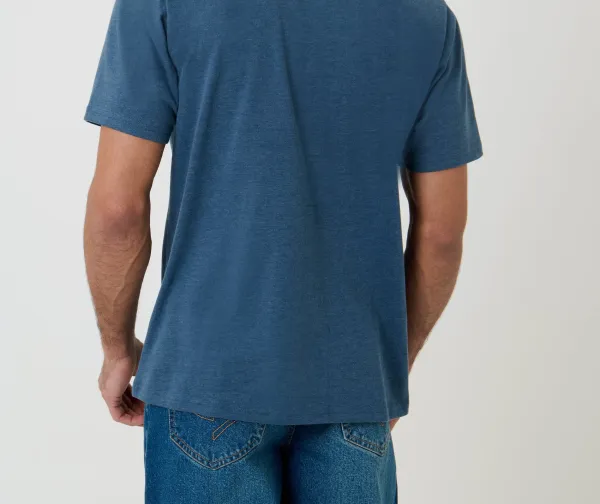 Men's Blue Heather Peached Crewneck T-Shirt