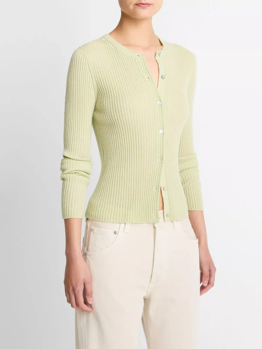 Ribbed Button Up Cardigan