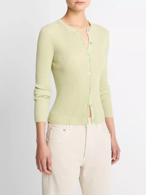 Ribbed Button Up Cardigan