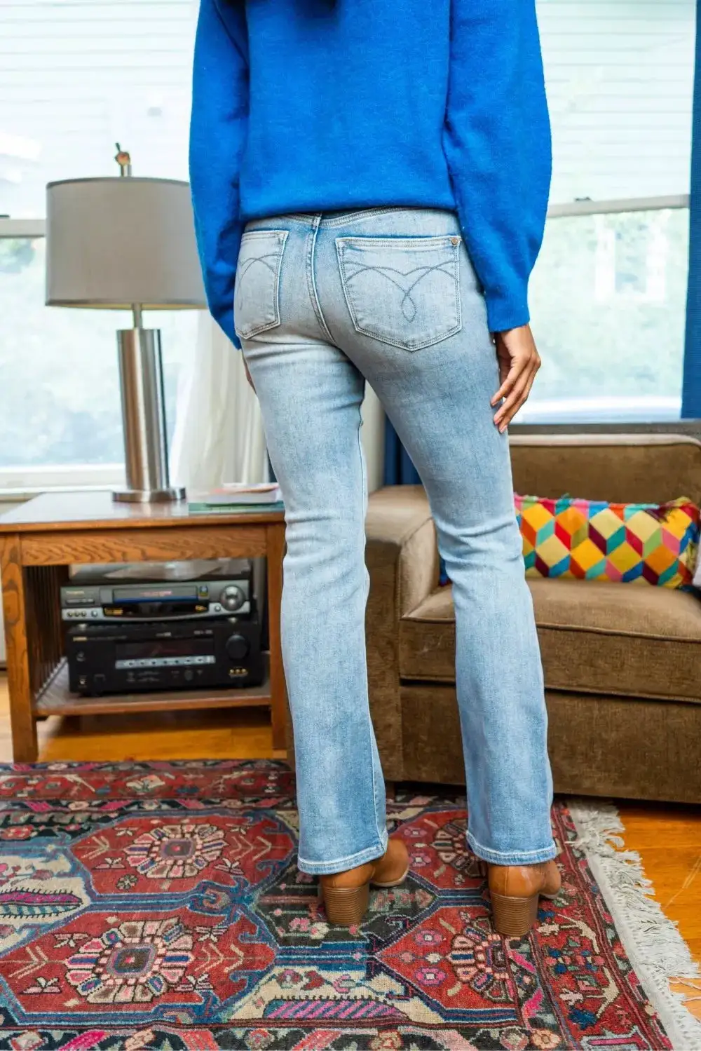 Denim Mid Rise Bootcut Pocketed Jeans