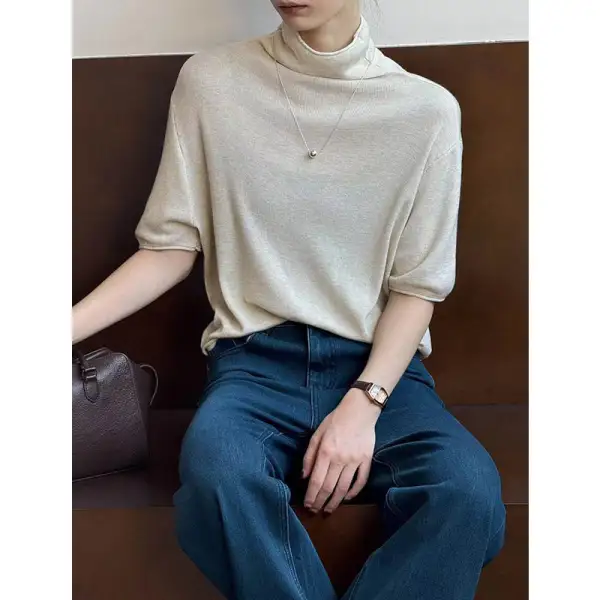 Half Neck Short Sleeve T-Shirt