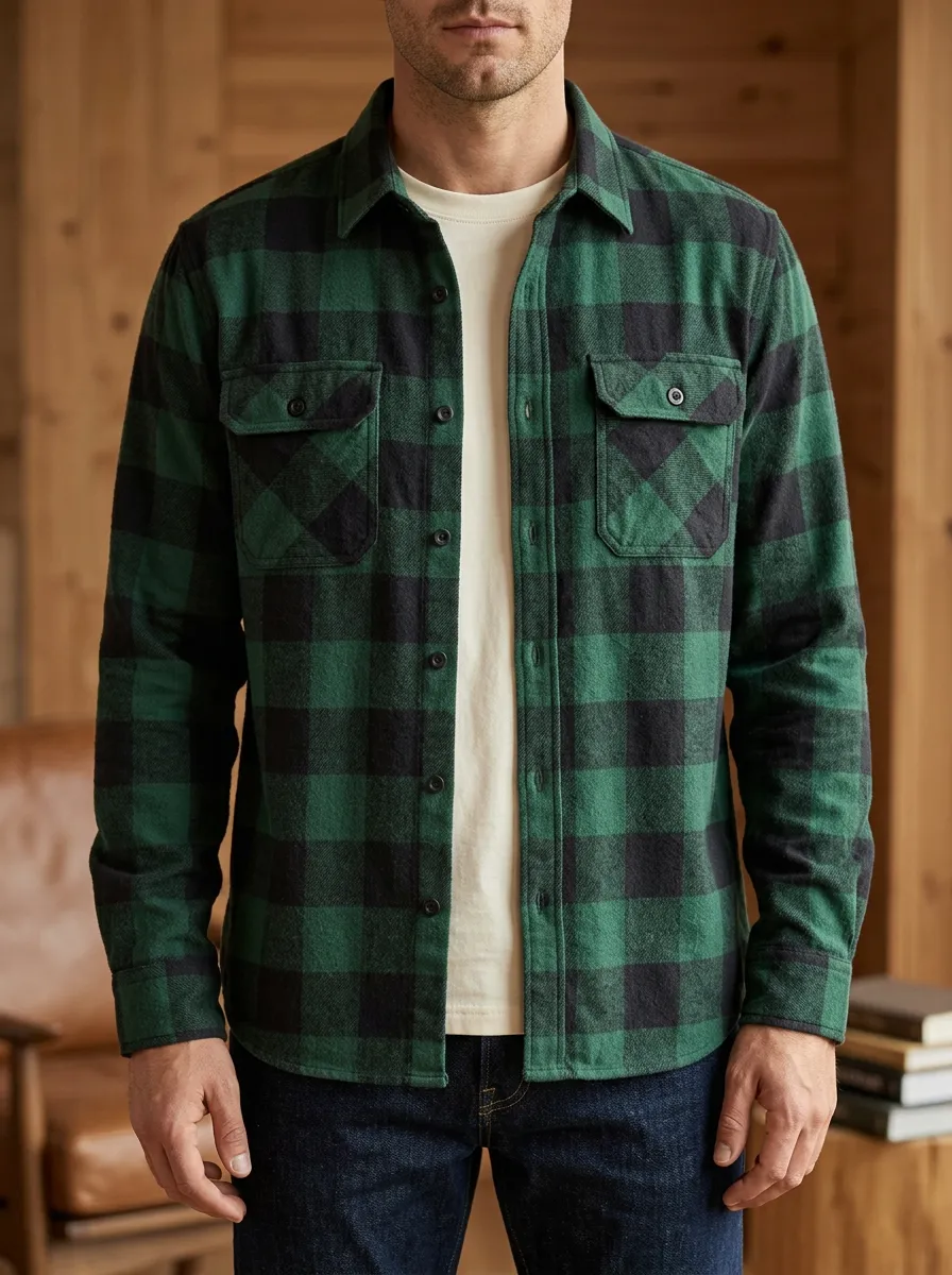 Forest Buffalo Check Button Front Shirt