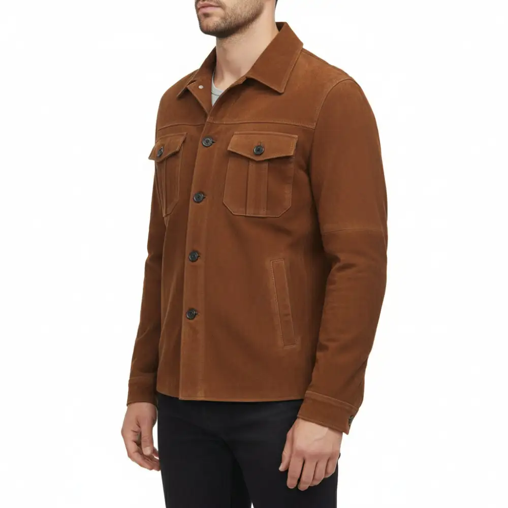 Modern Suede Trucker Western Multi Pocket Jacket