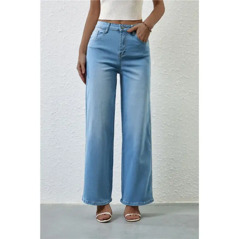 Women's High Waist Straight Leg Jeans