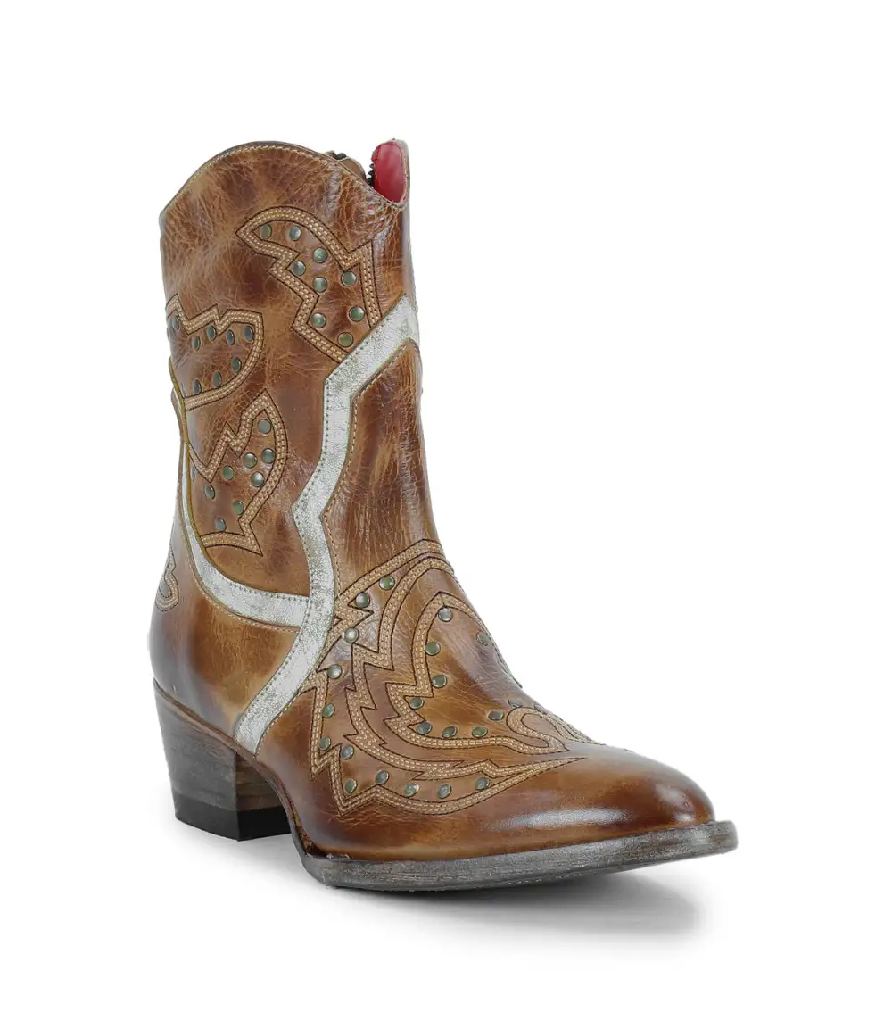 Side-Zip Studded Western Boots