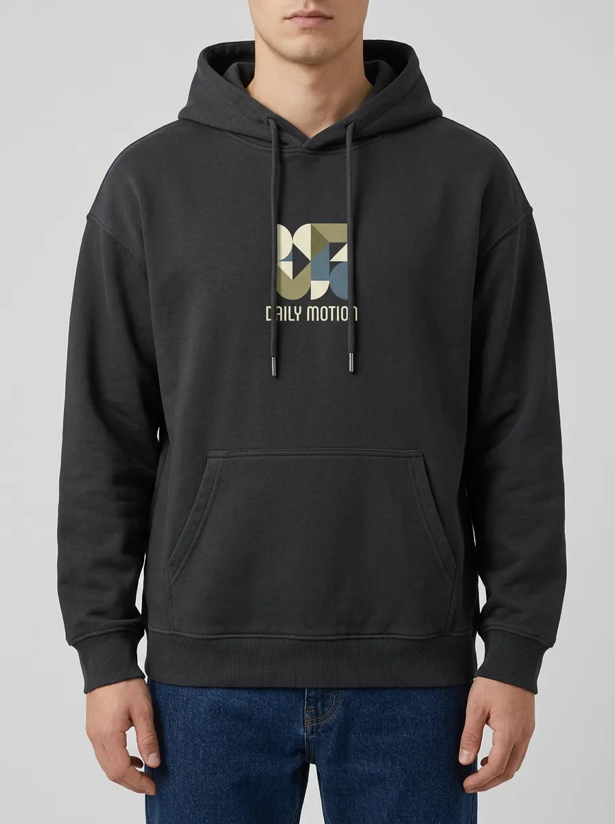 Men's Everyday Daily Motion Geometric Logo Print Hoodie