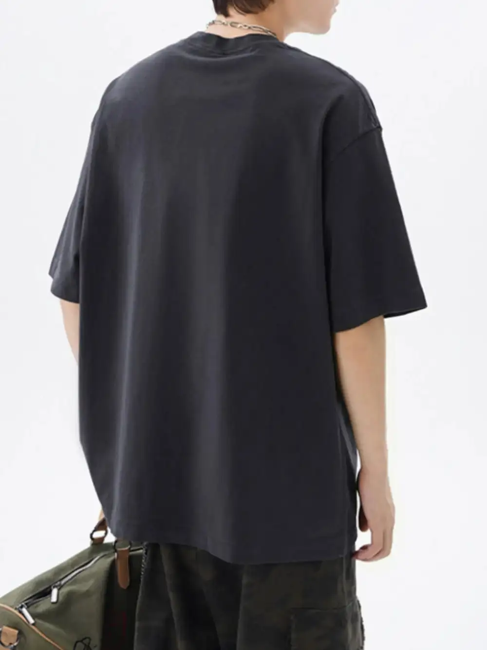 Cotton-Blend Round-Neck Short-Sleeve T-Shirt