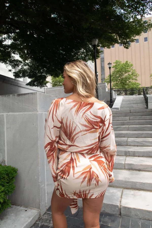 Floral Back Zipper Mini Skirt