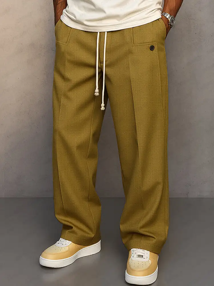 Relaxed Drawstring Waist Pants