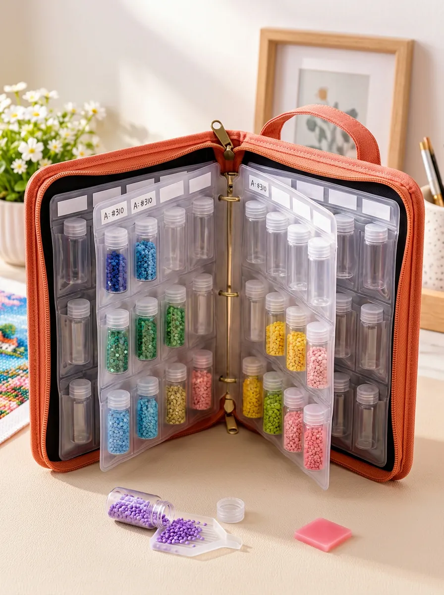 Multi-Bottle Portable Diamond Painting Bead Storage Case