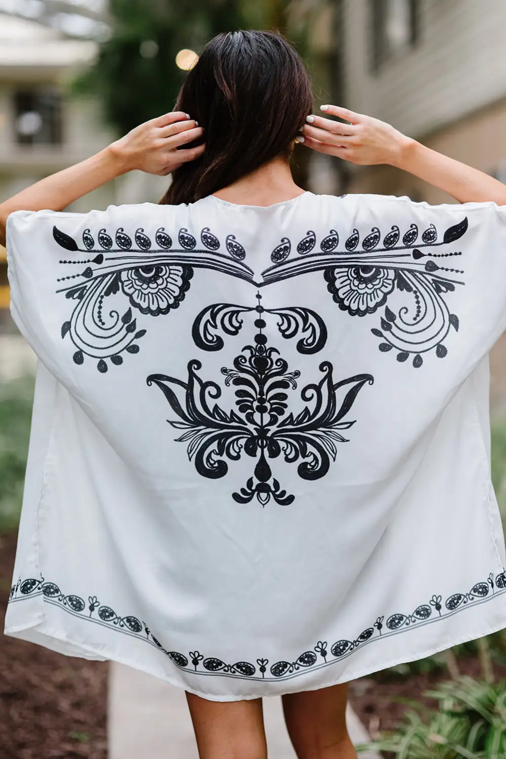 Swimwear Retro Floral Pattern Kimono