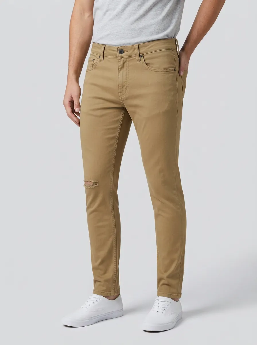 Men's Ridge Casual Distressed Blue Slim-Fit Jeans