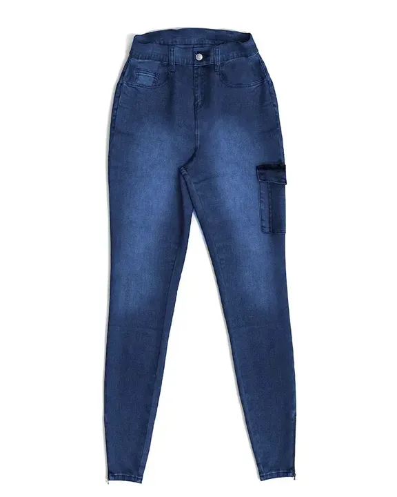 Flap Pocket Zipper Side Skinny Jeans