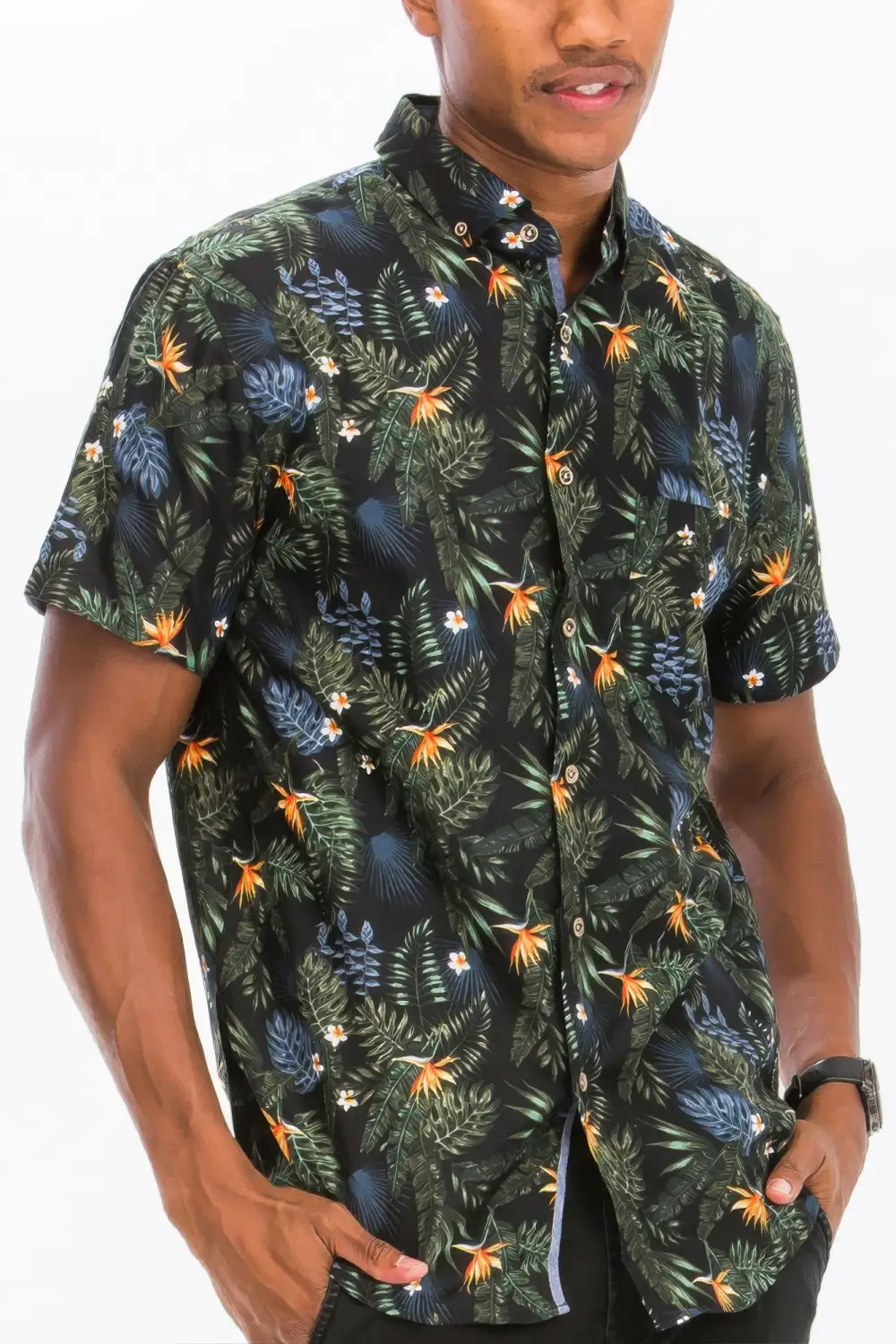 Modern Print Button-Down Shirt