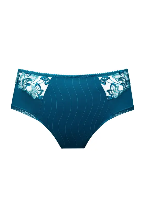 Women's Flat Seams Elastic Waistband Cotton Gusset Cotton Retro Detail Soft Fabric Brief Panty