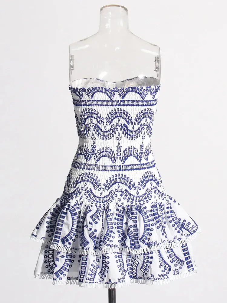 Strapless Ruched Mini Dress