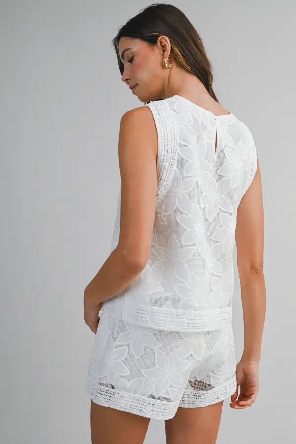 Floral Lace Top & Shorts Set