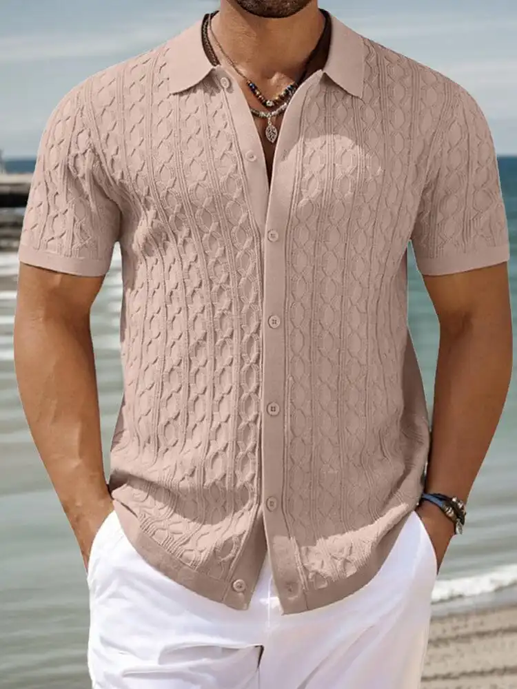 Modern Soft Cable Knit Shirt