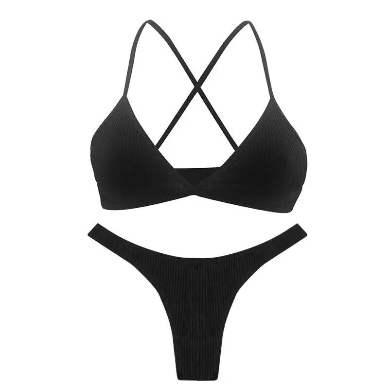 Cross-Back Cotton Lingerie Set