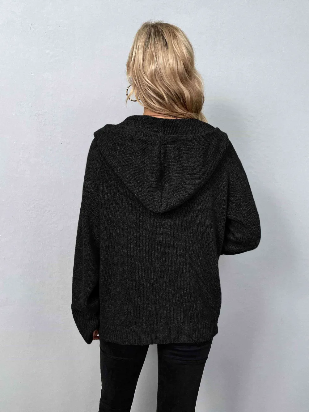 Hooded Button Front Sweater