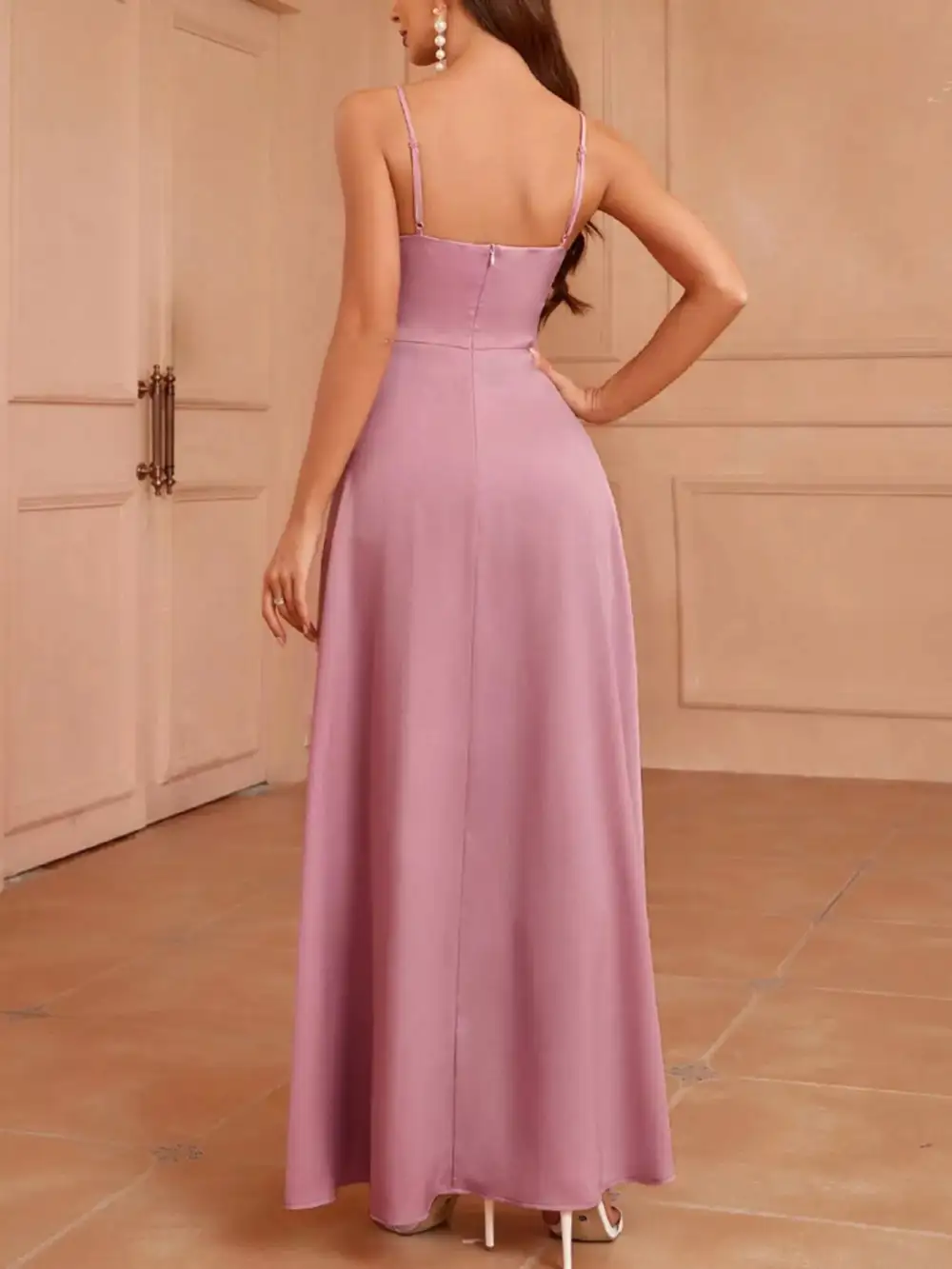 Classic Slit Spaghetti Strap Maxi Dress