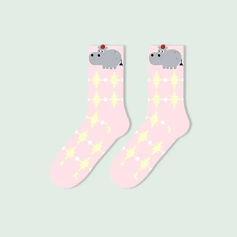Whimsical Panda Cloud Crew Socks