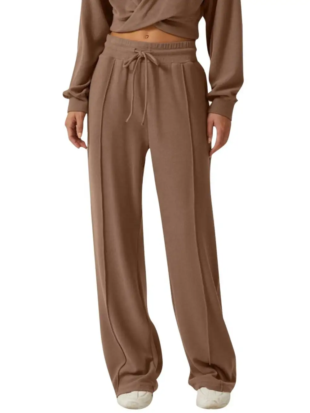Twist Front Long Sleeve Top and Pants Set