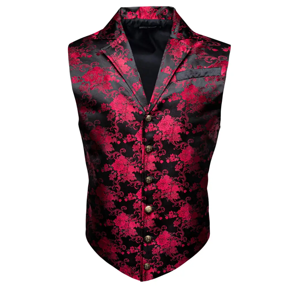 Floral Button Up Dress Vest