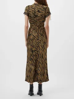 Eco-Friendly Satin Elegant Leopard Print Dress