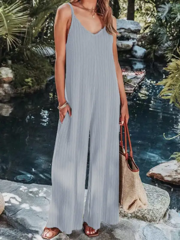 Ribbed Backless Clean Jumpsuit