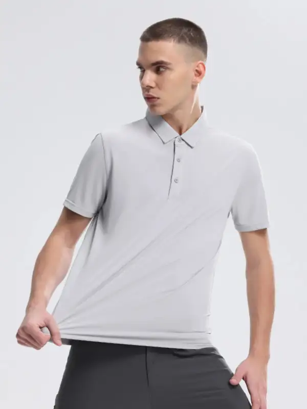 Straight Fit Short Sleeve Collared Polo Shirt