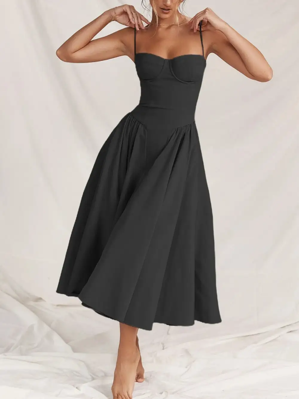 Ruched Sweetheart Neck Cami Dress